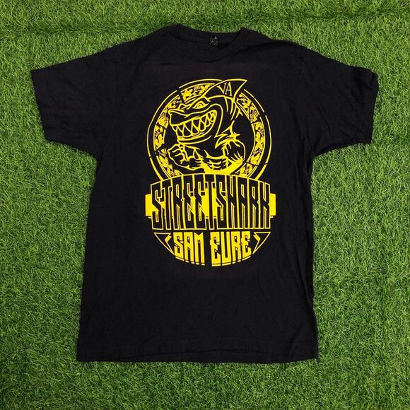 Tultex Other - Men’s Black Sam Eure Street Shark Graphic Tee